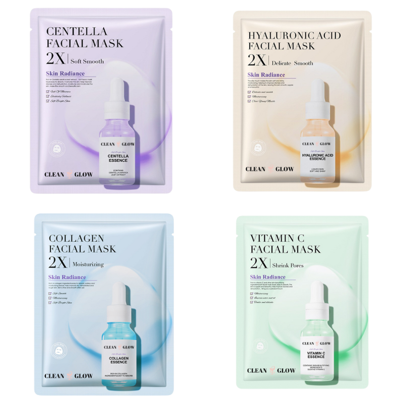 Close-up of Skincare Mask Set packaging and masks